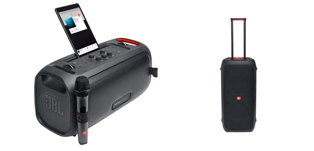 JBL PartyBox On-The-Go (left) and PartyBox 310 (right)