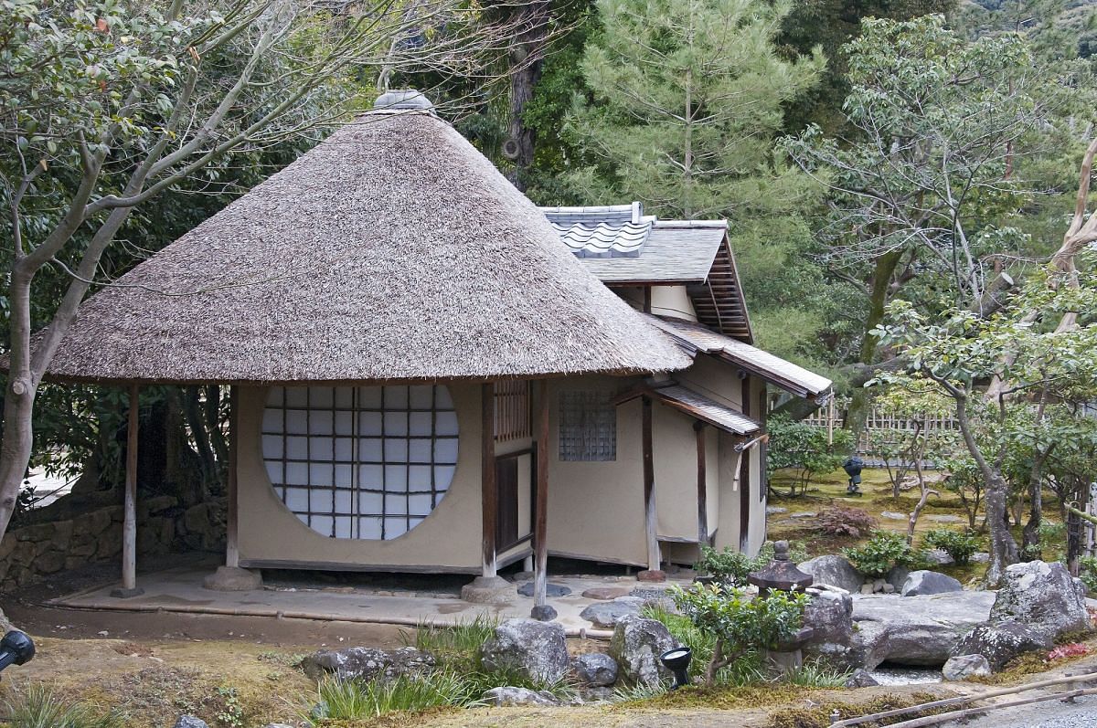 Kyoto, Japan - a tea house in a samurai temple garden