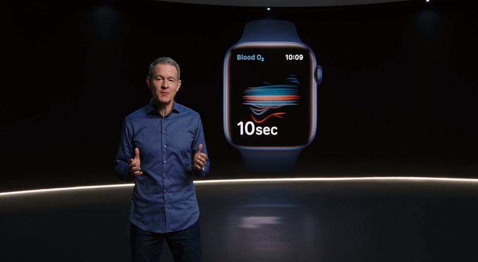 Jeff Williams, Apple’s chief operating officer describing the SpO2 feature of Watch Series 6. Credit: Apple