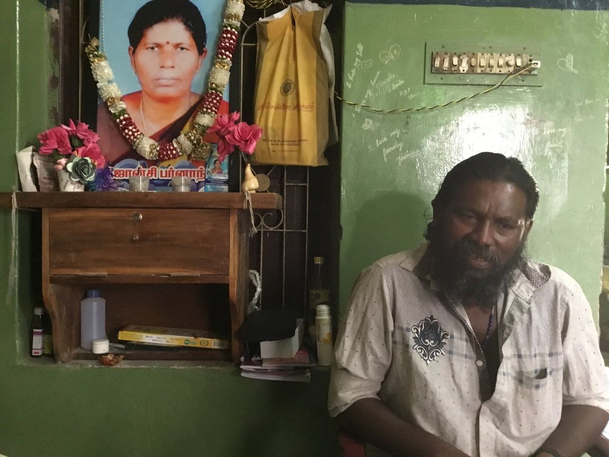 Jesubalan, Jhansi's husband, at his house in Thoothukudi (DH photo by ETB Sivapriyan)