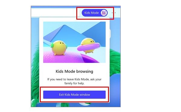 Kids Mode Exit on Microsoft Edge. Credit: Microsoftt