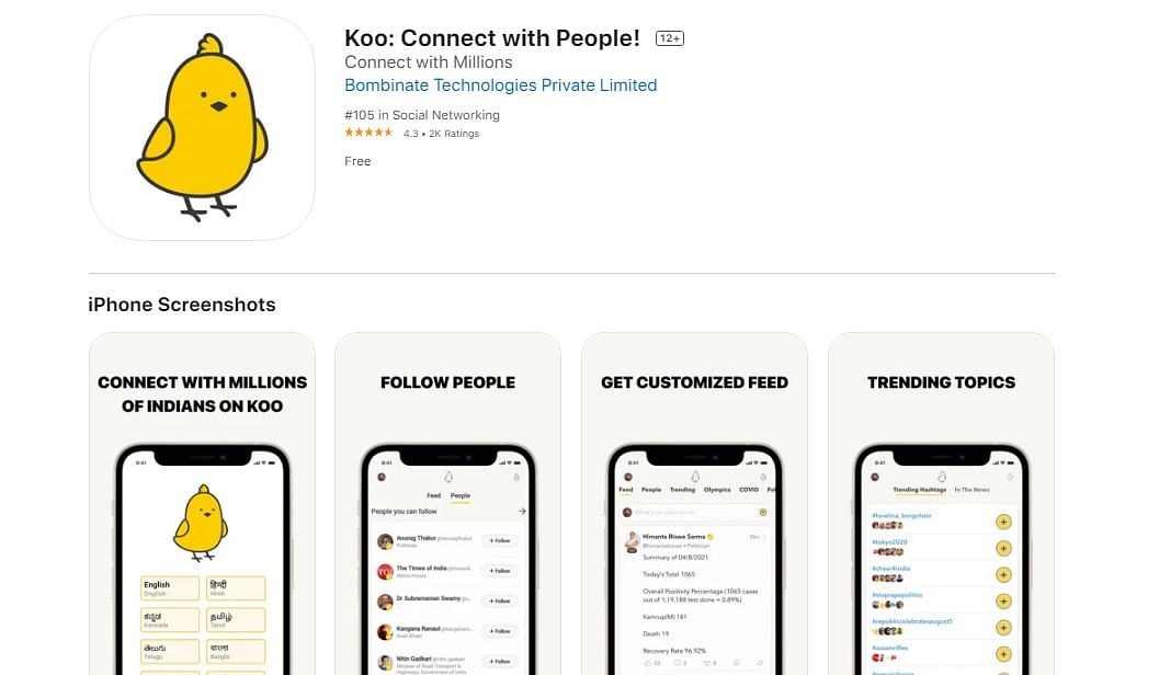 Koo app on Apple App Store (screen-grab)