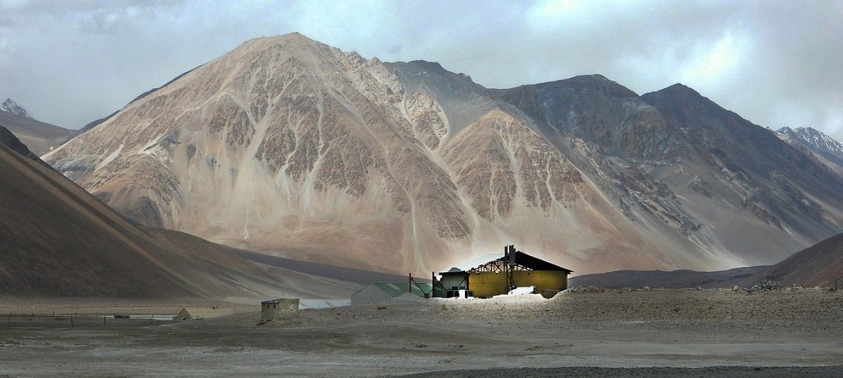 An army post amongst the hills in Ladakh.