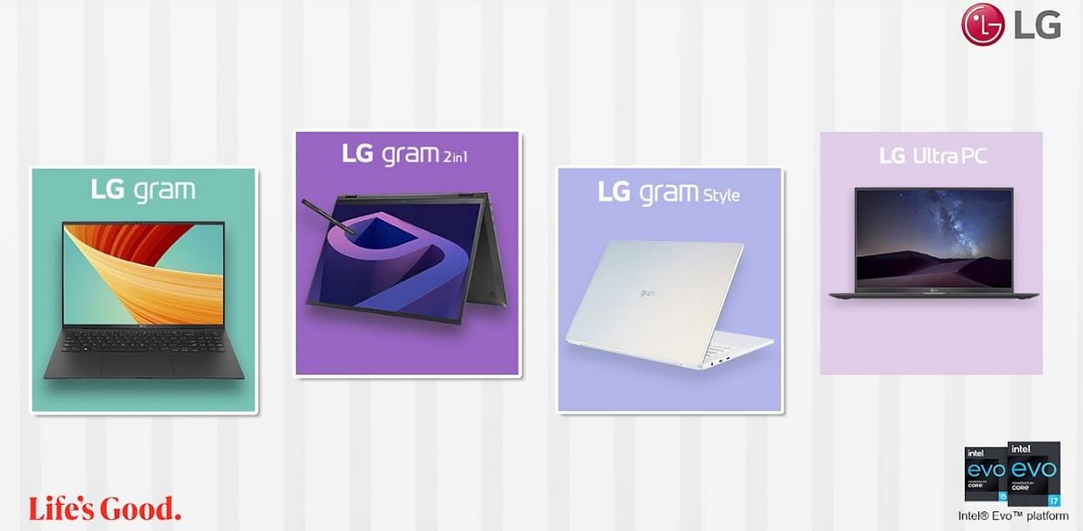 LG's new Gram series laptops. Credit: LG India