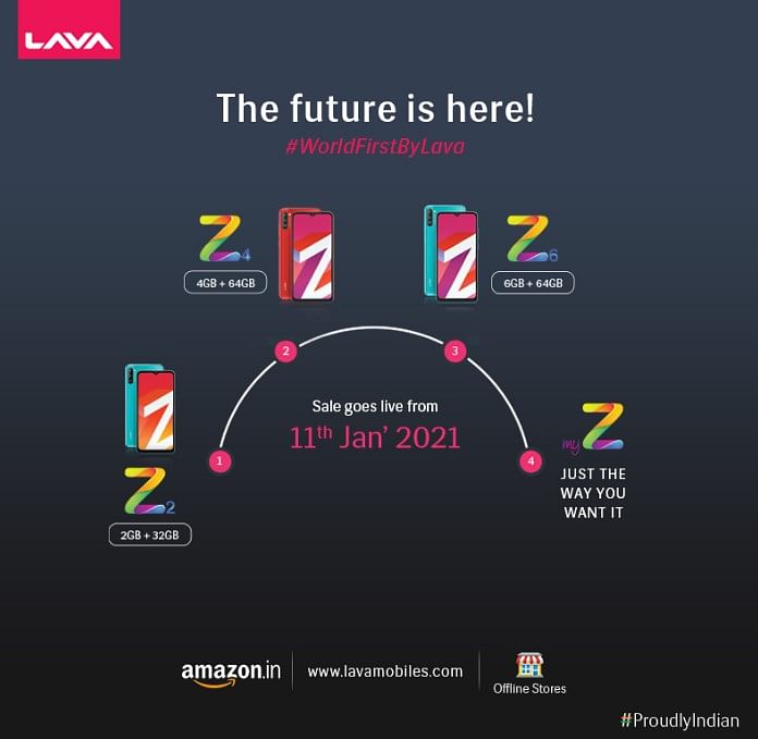 Lava MyZ and Z series phones. Credit: Lava Mobiles/Twitter