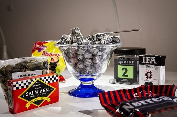 Licorice on display at the Disgusting Food Museum, Malmo, Sweden