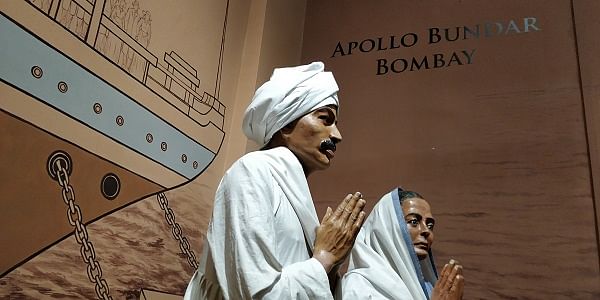 Lifesize statues of Gandhiji and Kasturba Gandhi