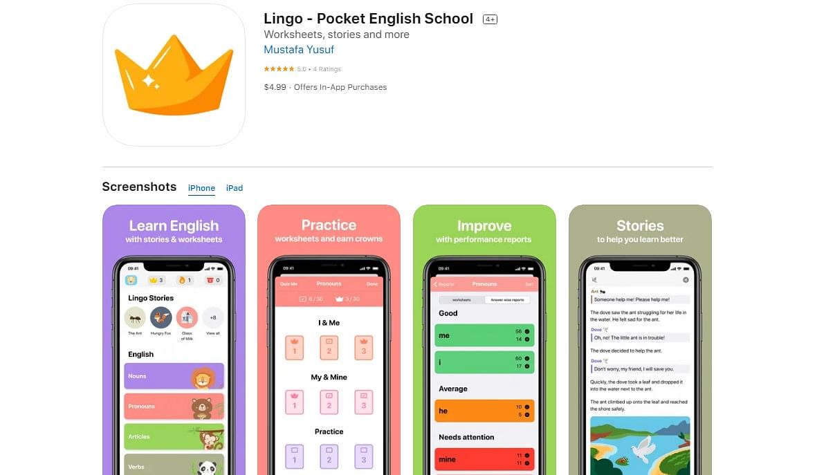 Lingo: Pocket English School on Apple App Store (screen-grab)