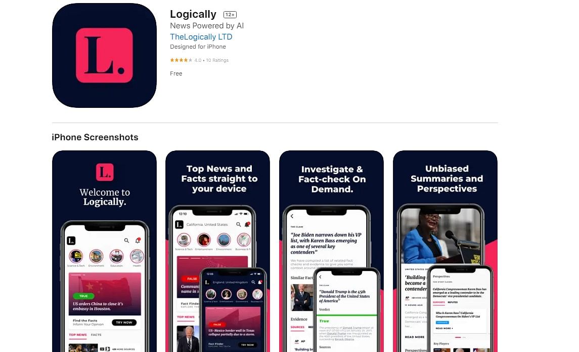 Logically app on Apple App Store (screen-grab)