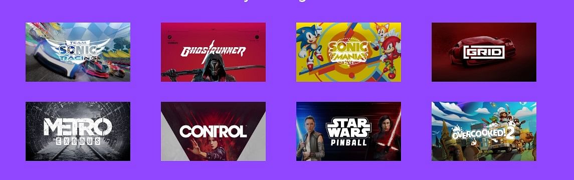 Games available on Amazon's Luna game streaming platform (screen-shot)