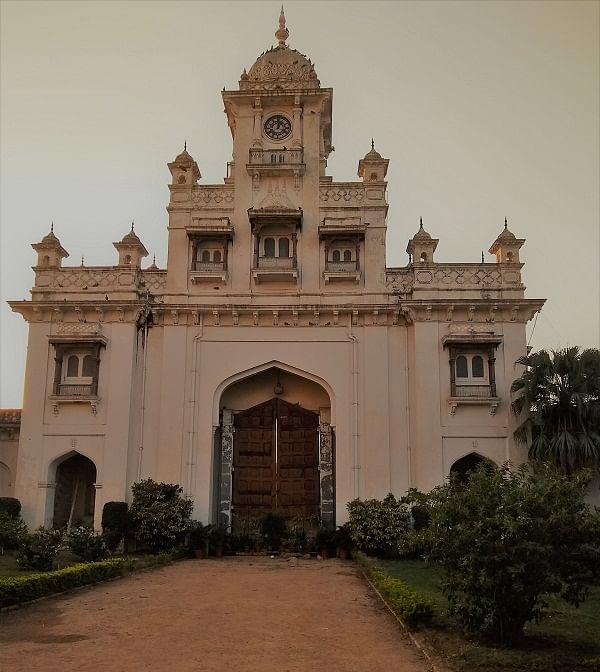 Main gate with clock.