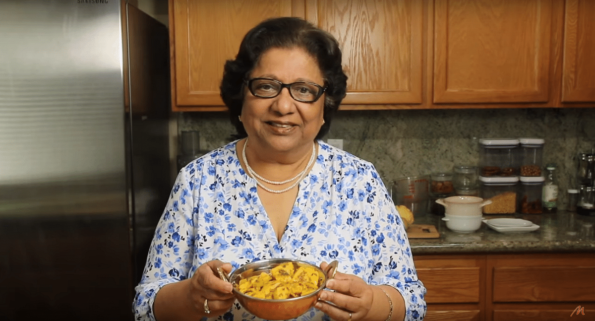 Manjula's kitchen caters to a vegetarian Indian audience.