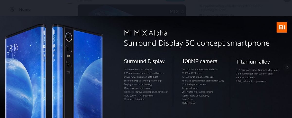 Xiaomi Mi Mix Alpha (Credit: Xiaomi Global/Twitter)