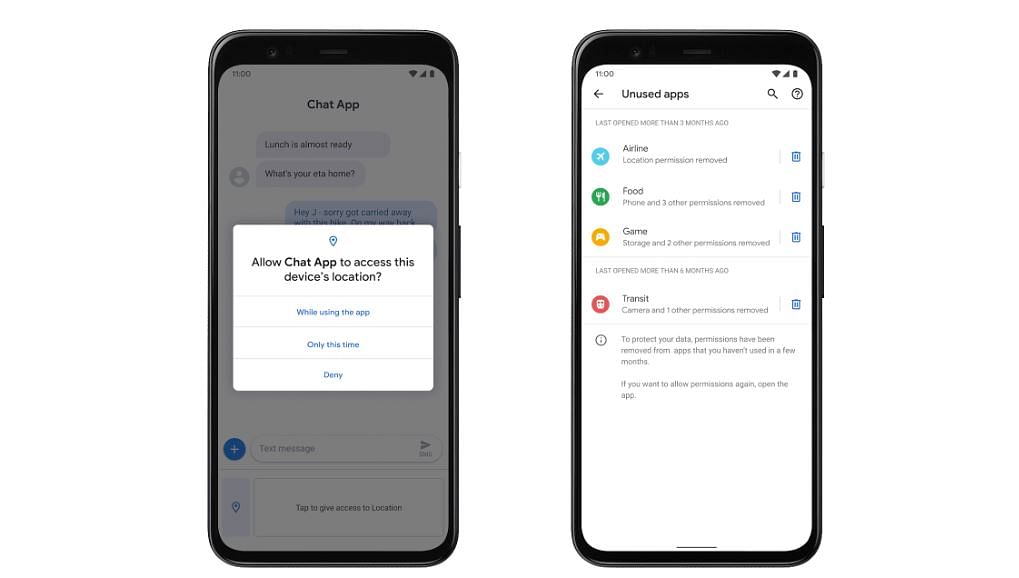 More privacy features coming in Android 11. Credit: Google
