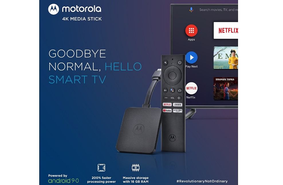 The new Motorola 4K Android TV Stick. Credit: Flipkart