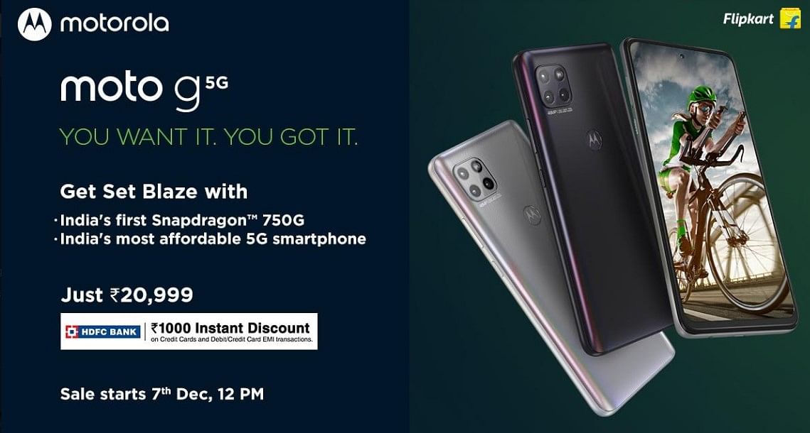 Moto G 5G phone will be available on Flipkart next week. Credit: Motorola India