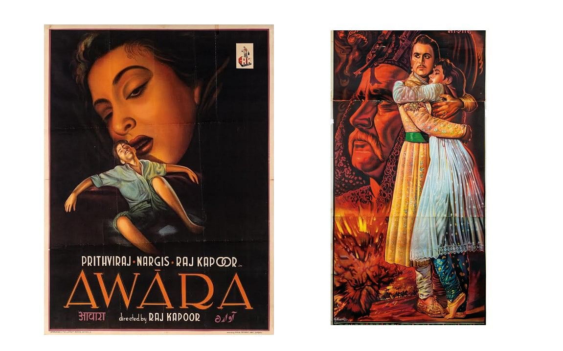 [Left]Awara 1951 and Mughal-e-Azam [right]. Credit: deRivaz and Ives