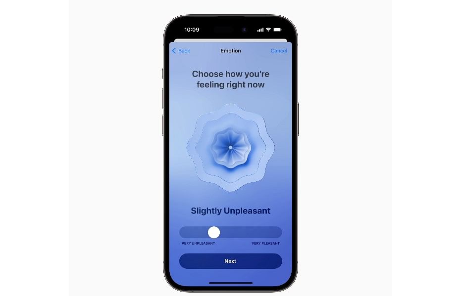 New Health feature for people to log their feeling on their device. Credit: Apple