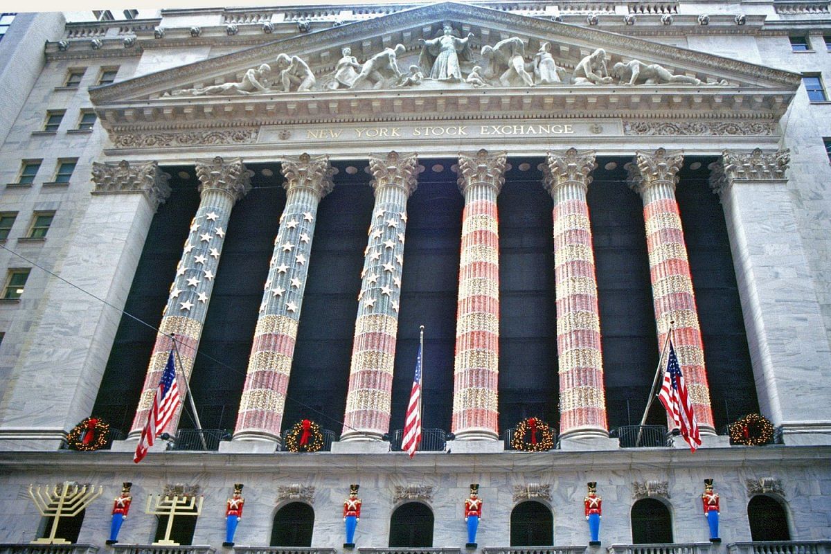 Christmas decorations in New York Stock Exchange