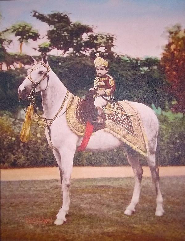 Nizam VIII on horseback.