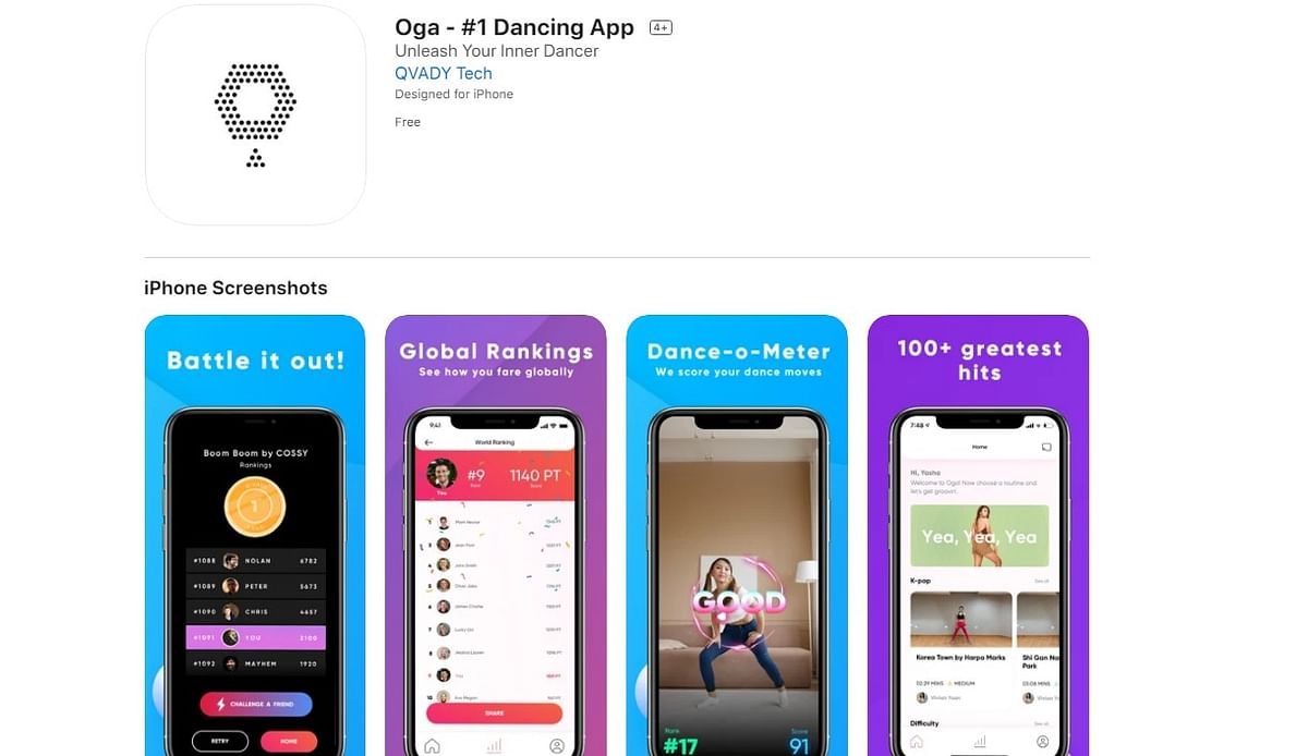 Oga - #1 Dancing App on Apple App Store (screen-grab)
