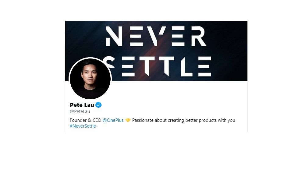 Pete Lau, CEO/Founder, OnePlus (Twitter screen-shot)
