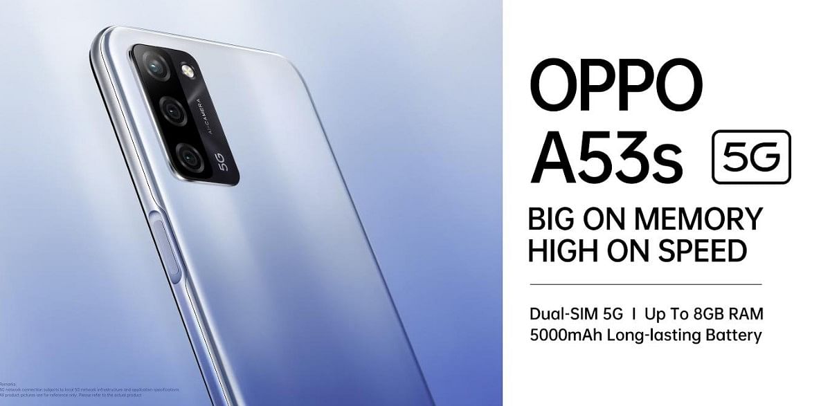 The new A53s 5G phone launched in India. Credit: Oppo