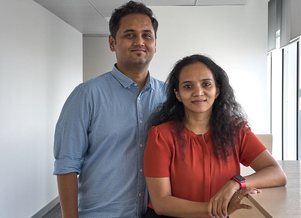 Raksha Rao (co-founder, CEO) and Krishna Prasad (co-founder and head of mobile engineering) of Parjanya. Credit: Apple