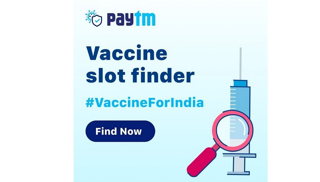 Paytm gets the Vaccine Slot finder tool. Credit: Paytm