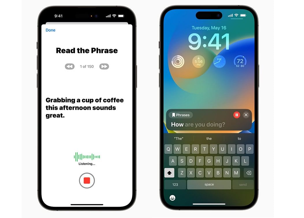 Personal Voice and Live Speech features. Credit: Apple