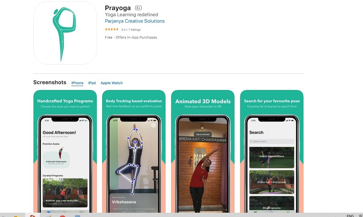 Prayoga app on Apple App Store (screen-grab)
