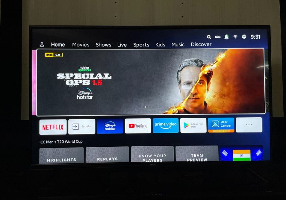 PatchWall user interface on the Redmi Smart TV. Credit: DH Photo/KVN Rohit