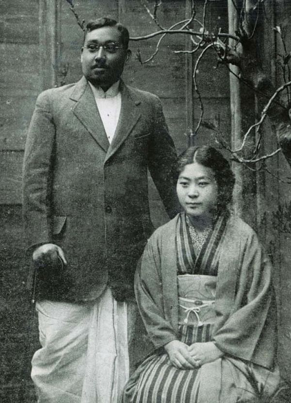 Rash Behari Bose with his wife Toshiko.