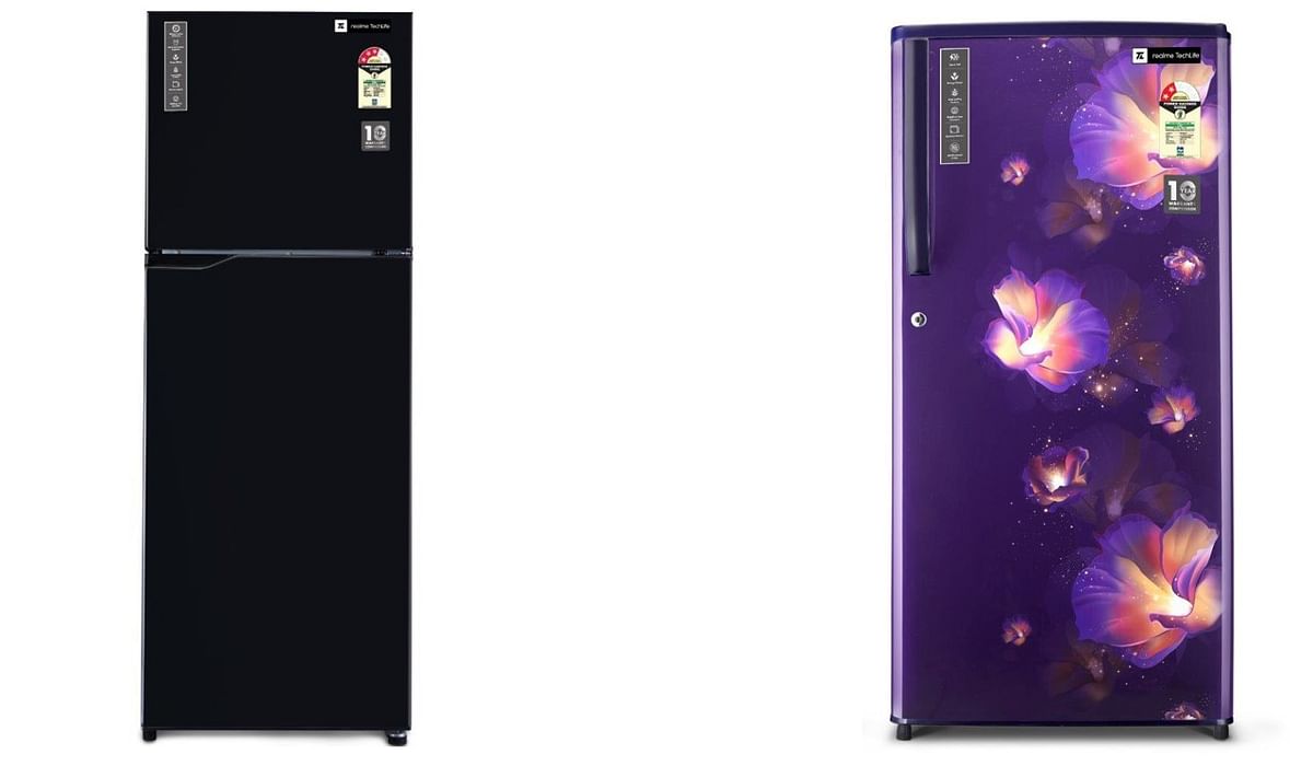 Realme's one-door and two-door refrigerators. Credit: Realme India
