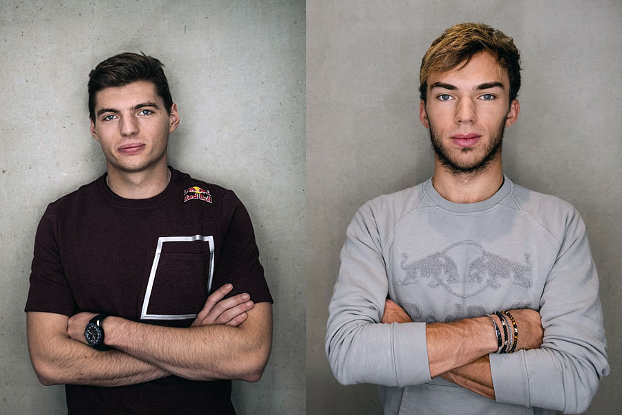 Max Verstappen and Pierre Gasly. Picture credit: Red Bull