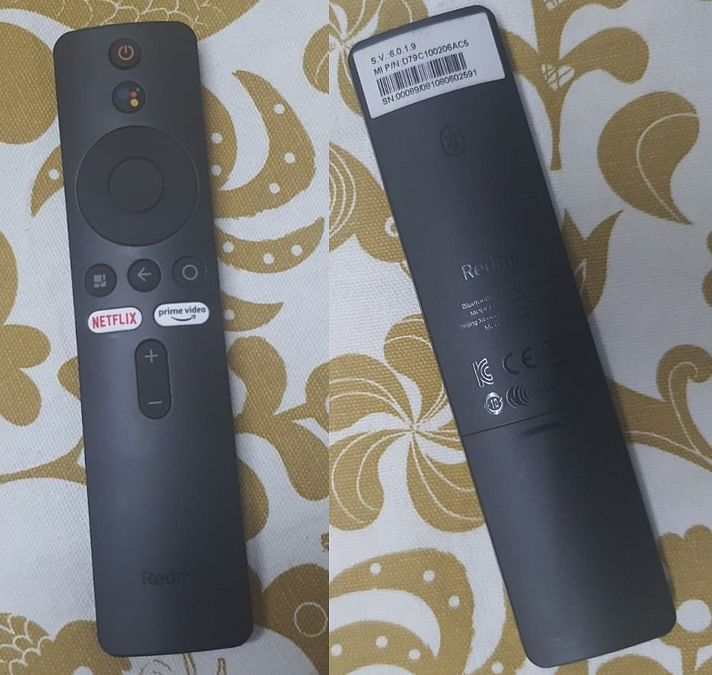 Redmi Smart TV remote. Credit: DH Photo/KVN Rohit