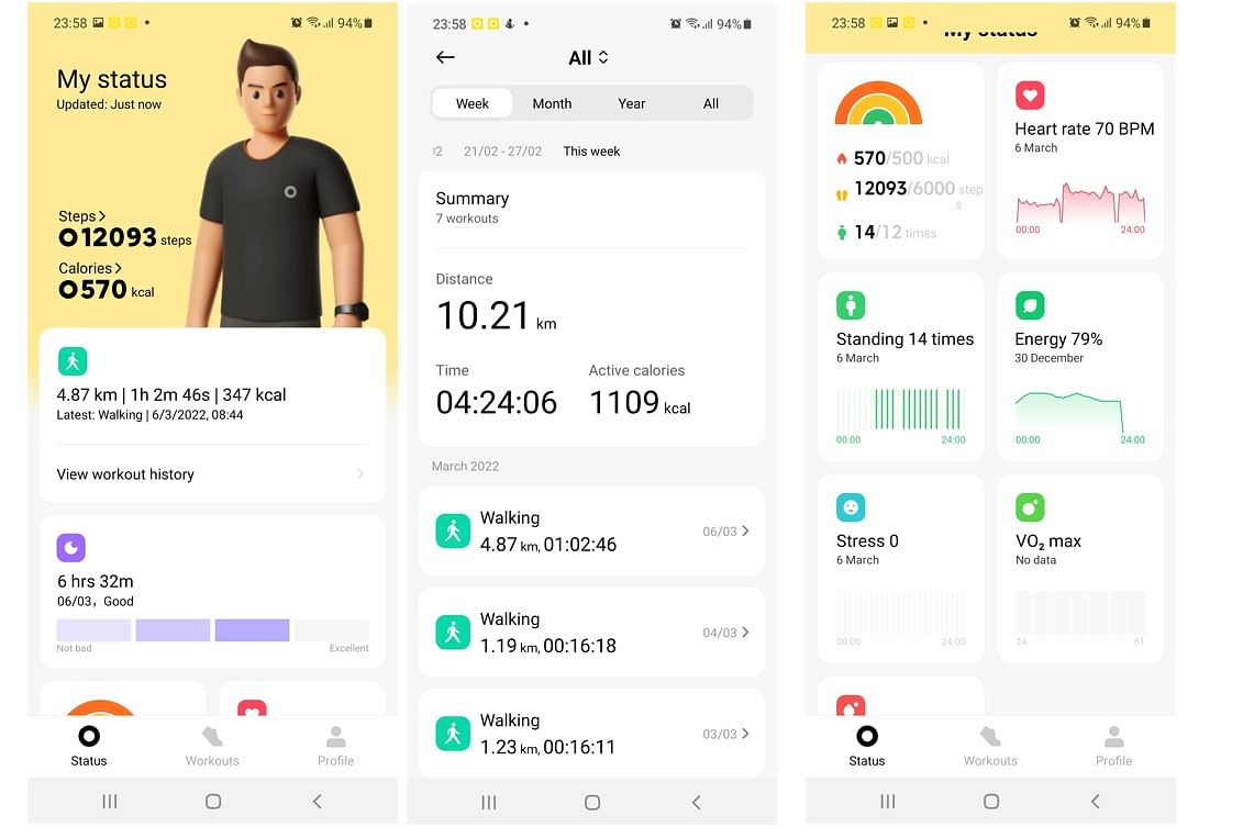 Xiaomi Wear app offers comprehensive data on biometric and activity tracking. Credit: DH Photo/KVN Rohit