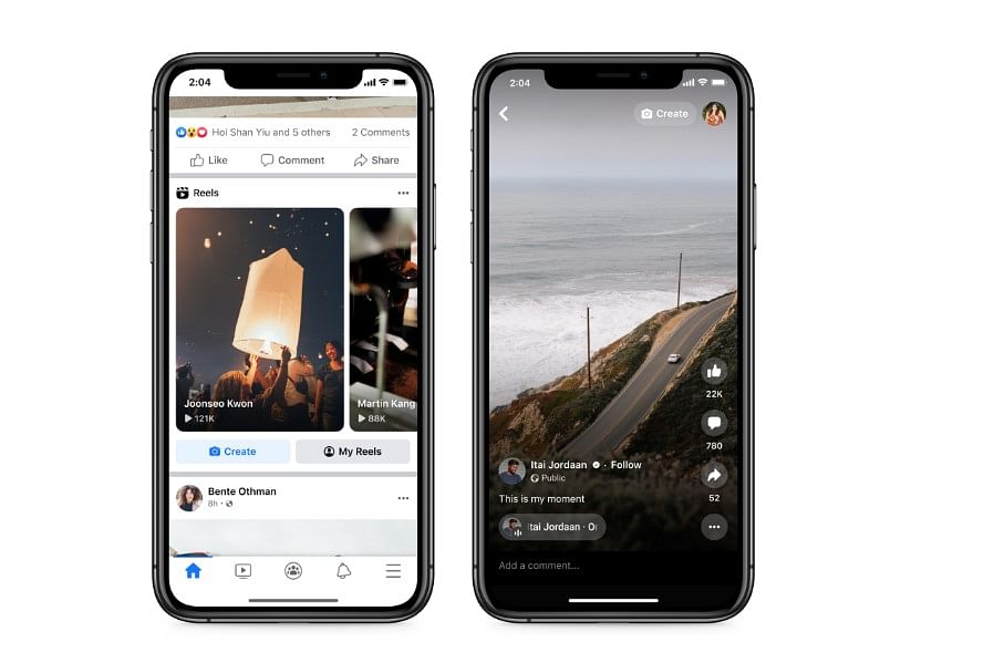 Reels feature on Facebook app. Credit: Meta