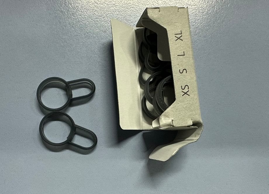 Sony offers a silicone-based ring supporter in multiple sizes with LinkBuds TWS earphones retail box. Credit: DH Photo/KVN Rohit