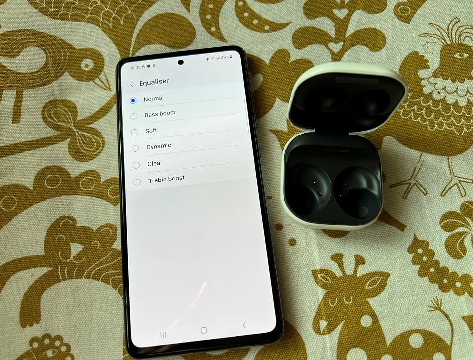 Equalizer feature on Galaxy Wearable app for the Galaxy Buds2. Credit: DH Photo/KVN Rohit