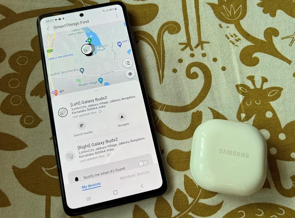 SmartThings Find app can be used to detect Samsung Galaxy Buds2. Credit: DG Photo/KVN Rohit