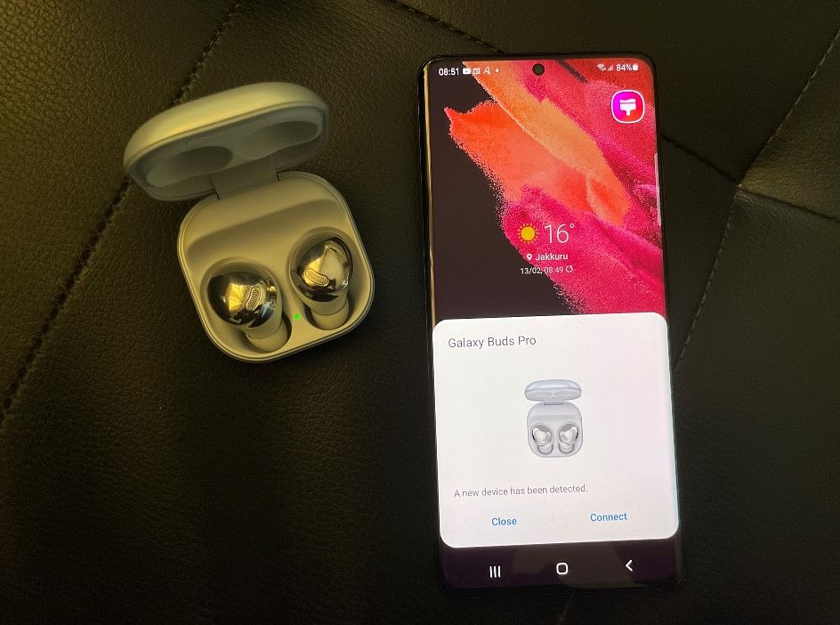 The Galaxy Buds Pro gets automatically detected on Samsung phones. Credit: DH Photo/KVN Rohit