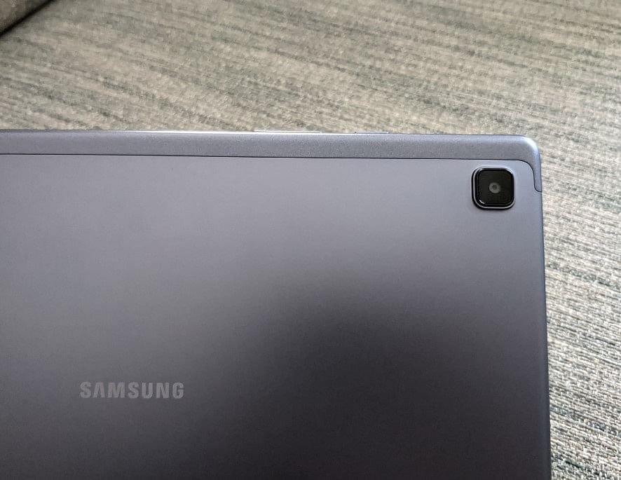 Samsung Galaxy Tab A7 comes with an 8MP sensor on the back. Credit: DH Photo/KVN Rohit