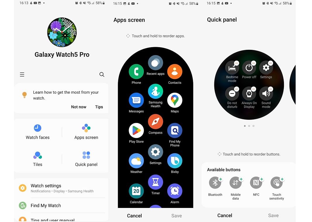 Galaxy Wearable app (screen-grab)