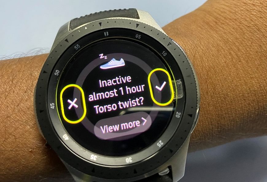 Samsung Galaxy Watch 4G's Idle alert feature (DH Photo/Rohit KVN)