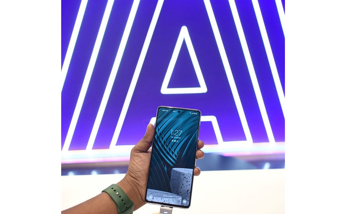 A view of the newly launched Samsung Galaxy A73 5G Series mobile phones in Bengaluru on Tuesday, March 29, 2022. DH PHOTO/PUSHKAR V