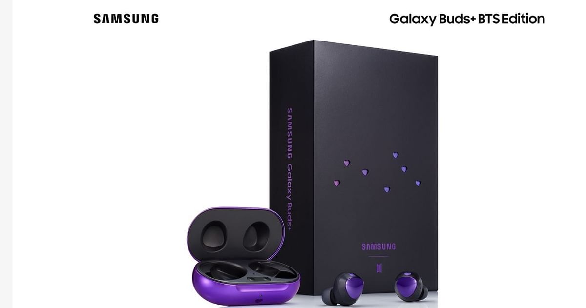 The new Galaxy Buds+ BTS edition. Credit: Samsung