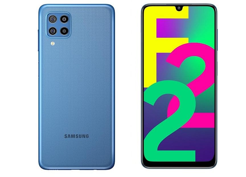 The Galaxy F22's denim blue colour variant. Credit: Samsung