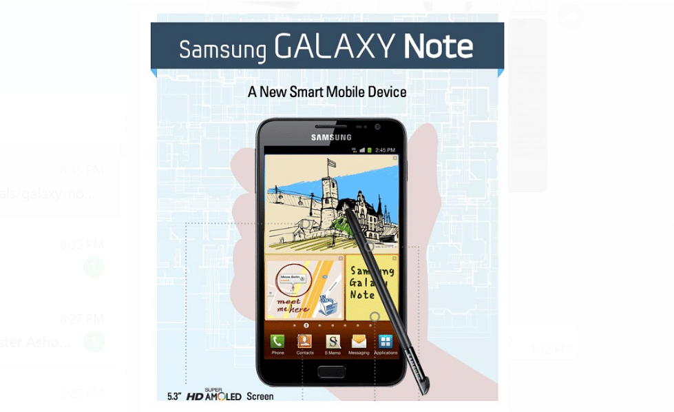 The Galaxy Note (1st Gen) launched in 2011. Credit: Samsung