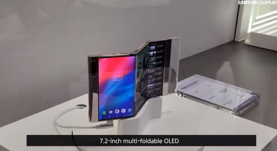 Samsung's new foldable phone prototype. Credit: Samsung Display